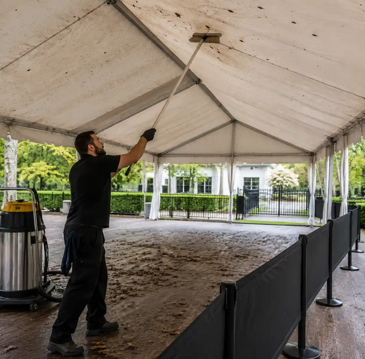 2-pre-cleaning-tent-inspection-debris-removal