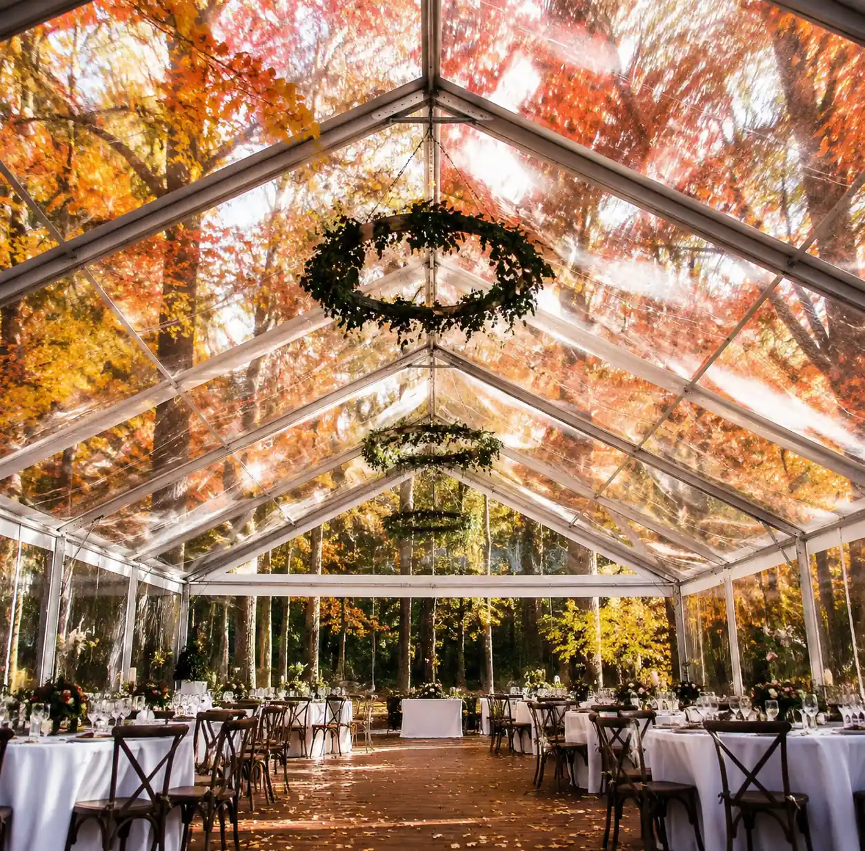 6-autumn-fall-wedding-clear-tent-foliage