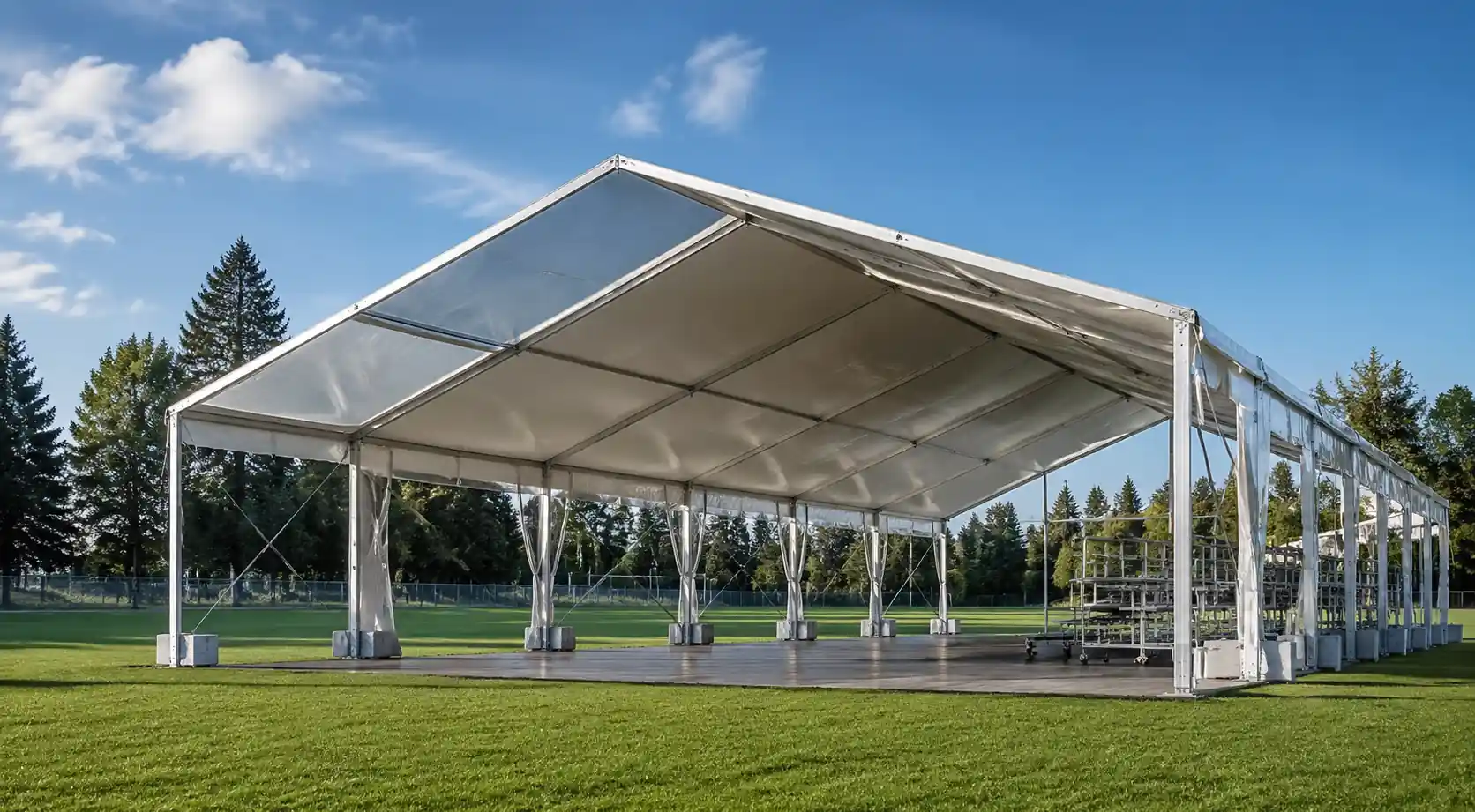 Clear span exhibition tent