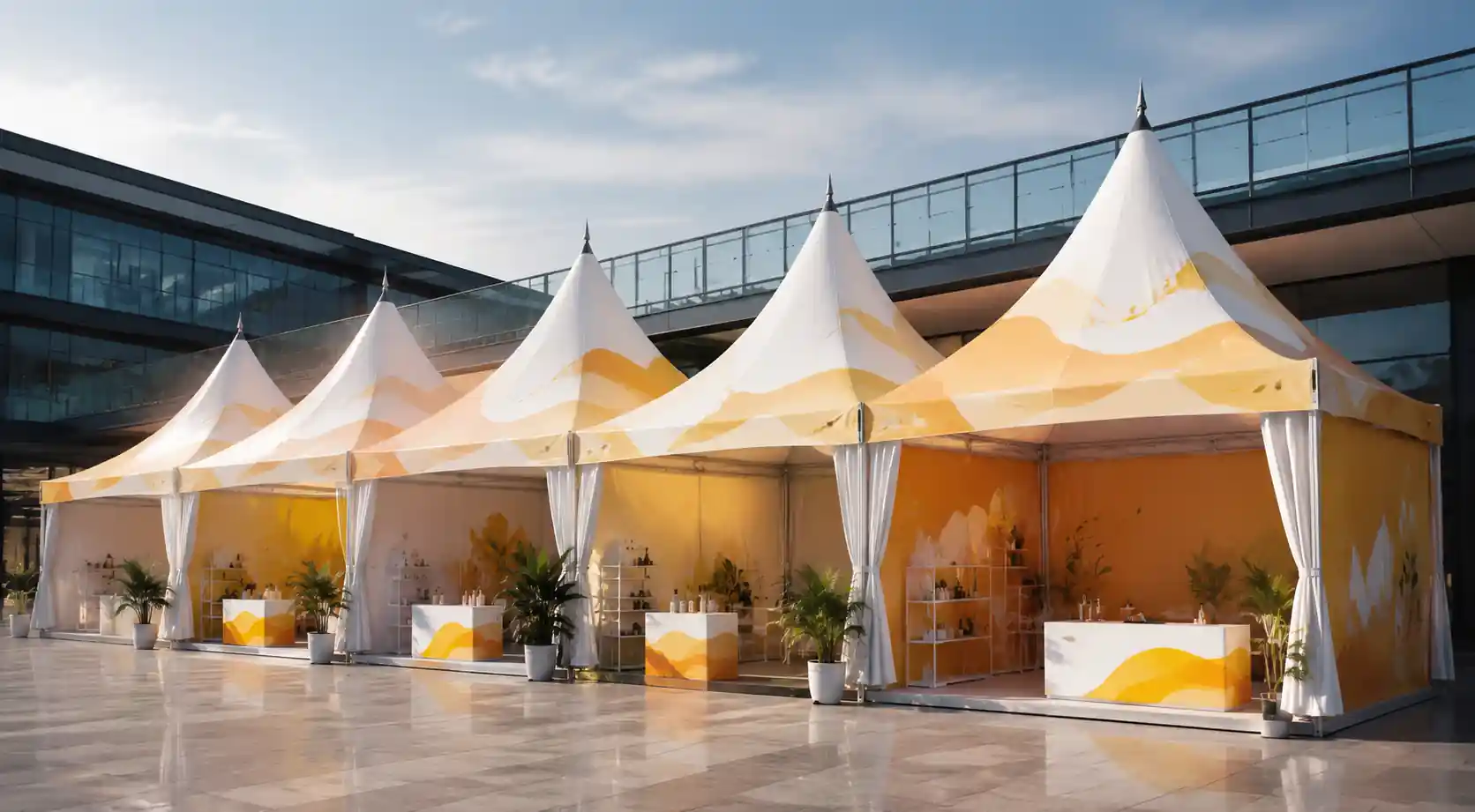 Branded pagoda cluster activation tent pop-up
