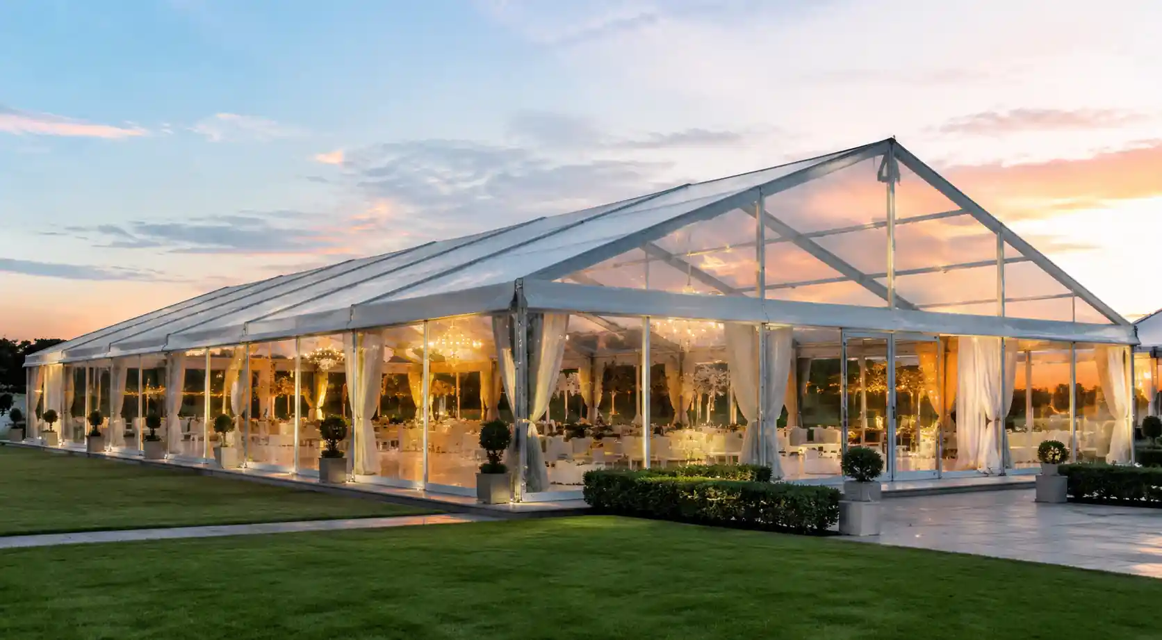 Transparent reception pavilion