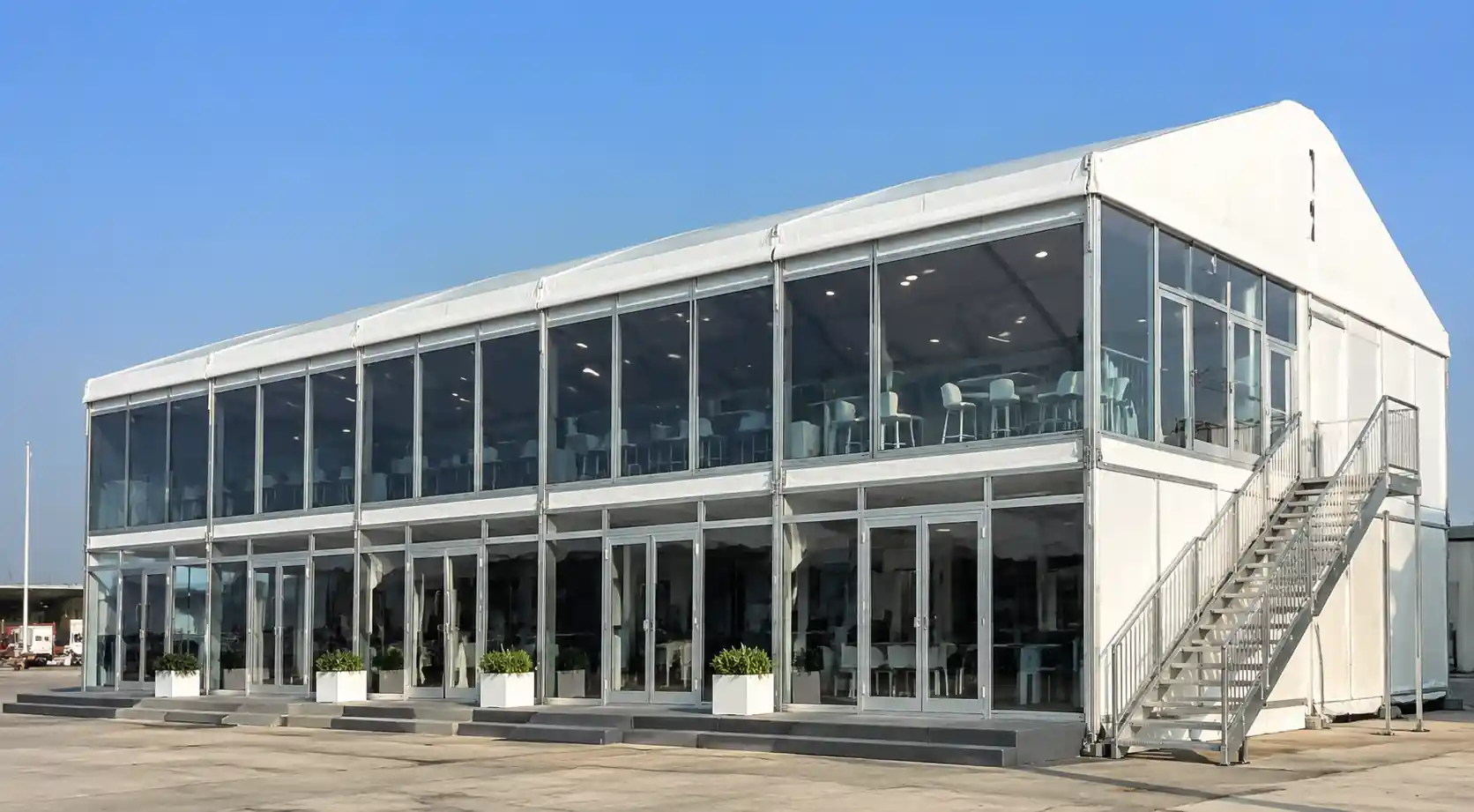 Double decker wedding tent
